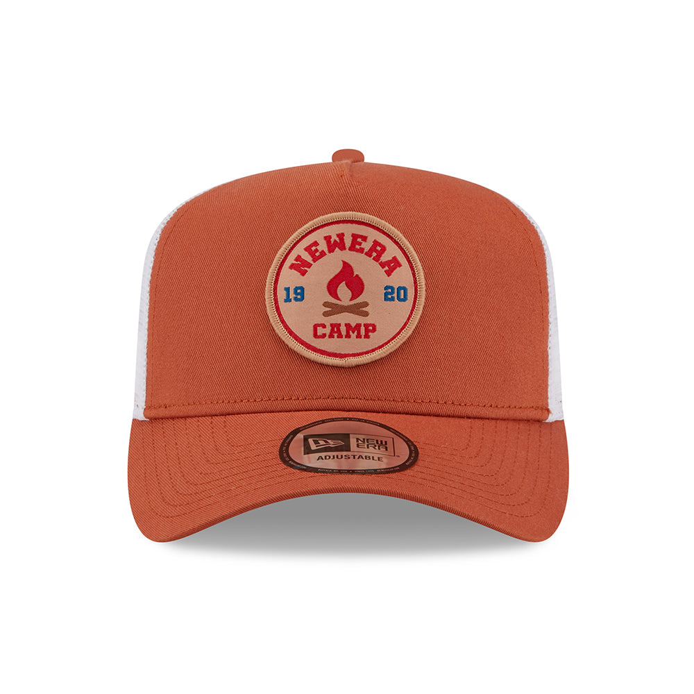 New Era NE Camp Patch A-Frame Trucker Cap - Verbranntes Orange