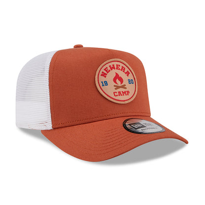 New Era NE Camp Patch A-Frame Trucker Cap - Verbranntes Orange