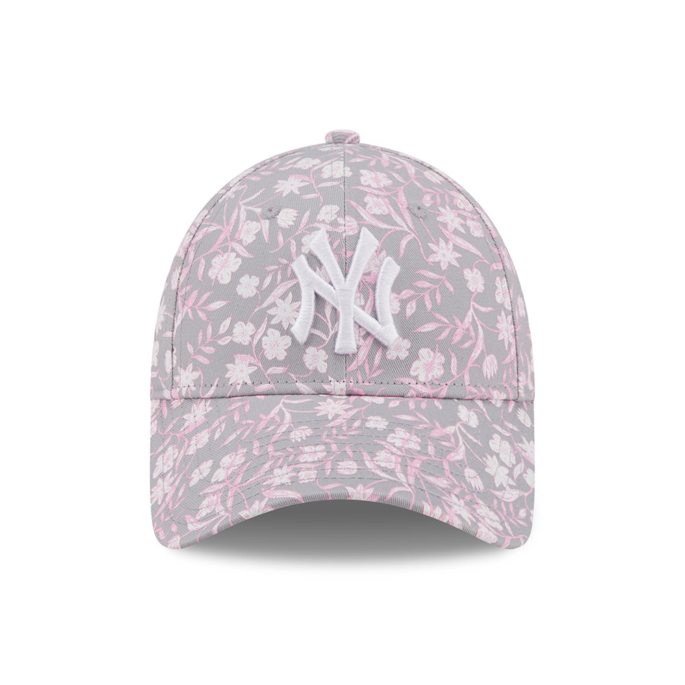 New Era Damen 9FORTY New York Yankees Baseball Cap - MLB Floral - Hellgrau