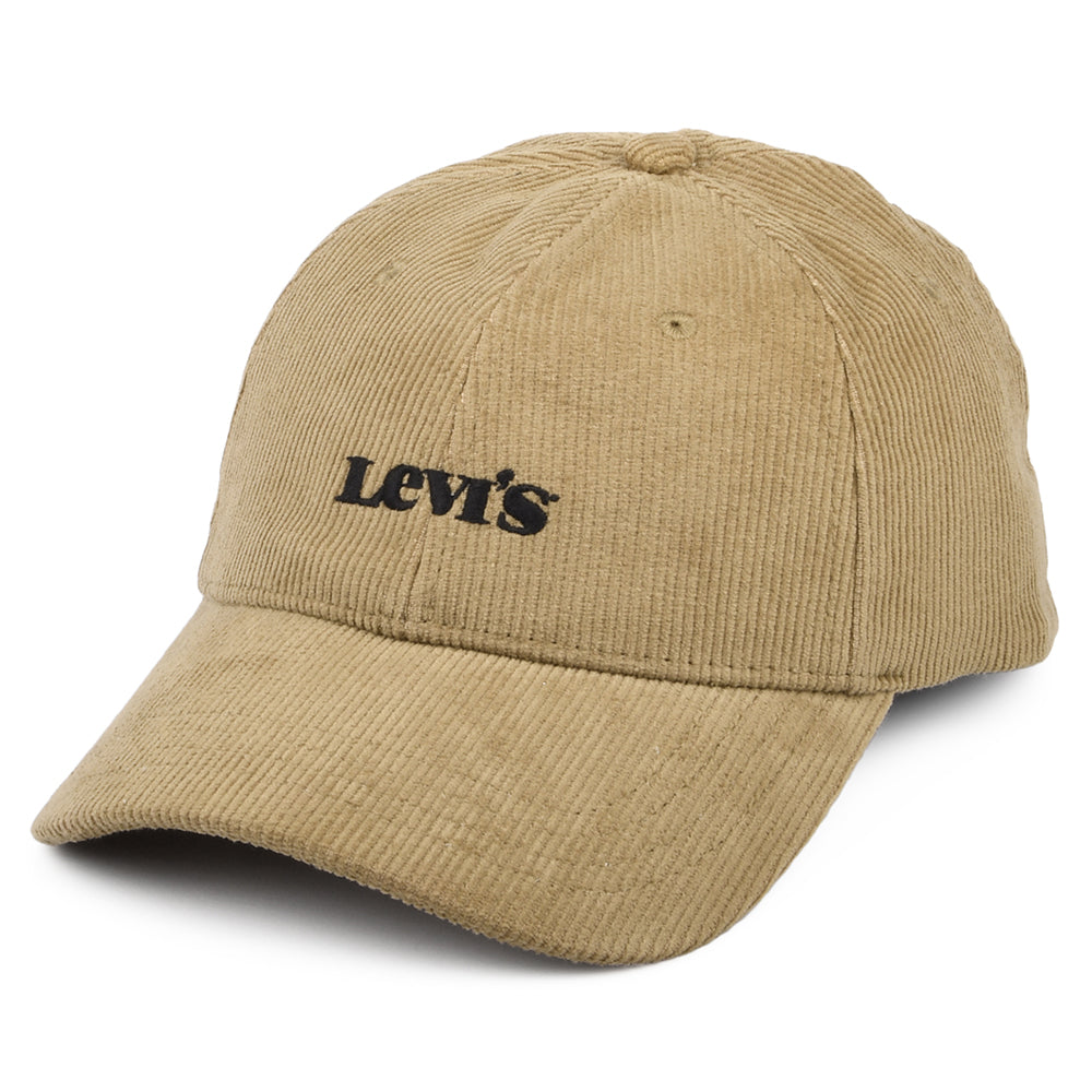 Levi's Modern Vintage Logo Kord Baseball Cap mit leerem Etikett - Sand