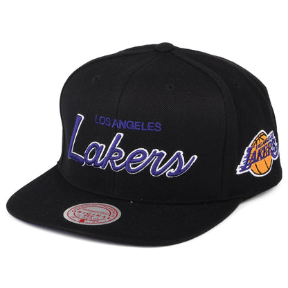 Mitchell & Ness L.A. Lakers Snapback Cap - NBA Foundation Script - Schwarz