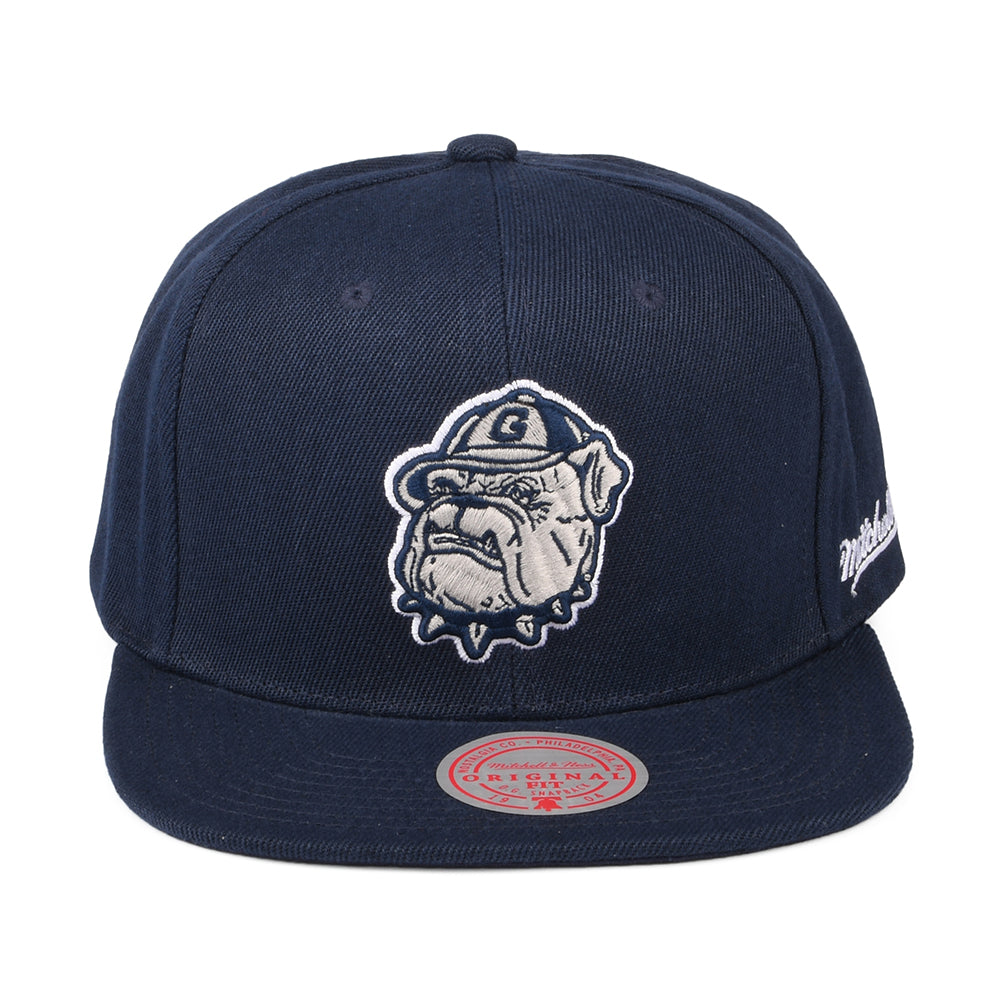 Mitchell & Ness Georgetown Hoyas Snapback Cap - English Dropback - Marineblau