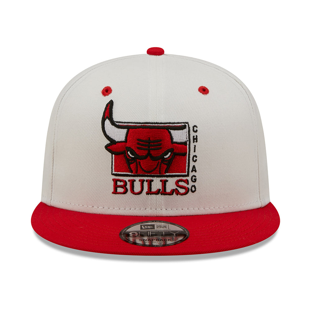 New Era 9FIFTY Chicago Bulls Baseball Cap - MLB White Crown - Weiß-Rot