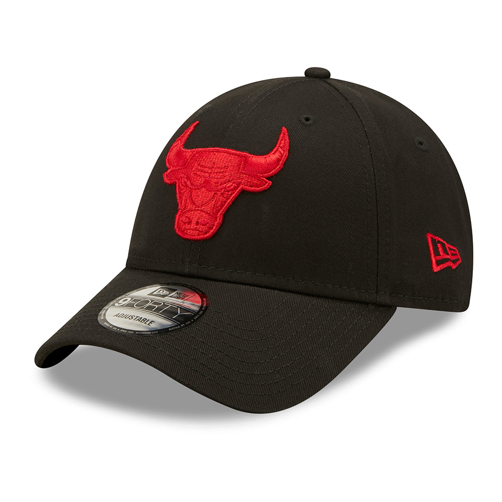 New Era 9FORTY Chicago Bulls Baseball Cap - NBA Neon Pack - Schwarz-Rot