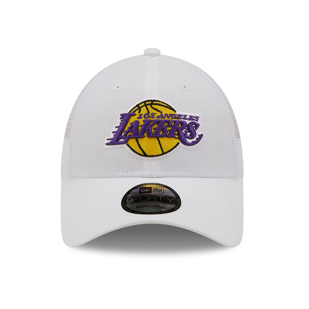 New Era 9FORTY L.A. Lakers Trucker Cap - NBA Home Field - Weiß