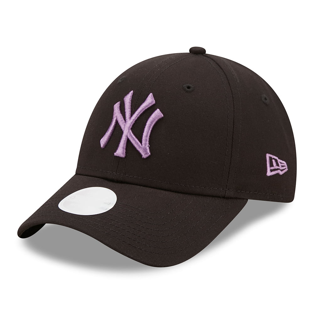 New Era Damen 9FORTY New York Yankees Baseball Cap - MLB League Essential - Schwarz - Lila