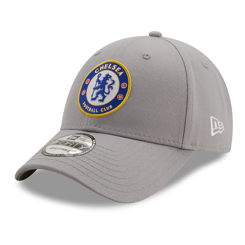 New Era 9FORTY Chelsea FC Baseball Cap - Side Screenprint - Grau