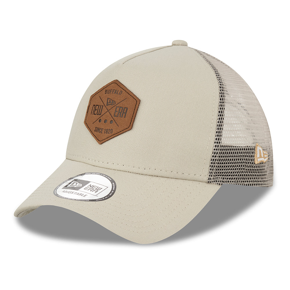 New Era 9FORTY A-Frame Trucker Cap - Heritage Patch - Steingrau