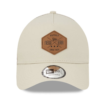 New Era 9FORTY A-Frame Trucker Cap - Heritage Patch - Steingrau