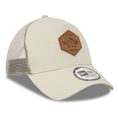 New Era 9FORTY A-Frame Trucker Cap - Heritage Patch - Steingrau