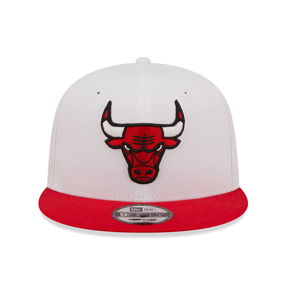 New Era 9FIFTY Chicago Bulls Snapback Cap - NBA White Crown Team - Weiß-Rot