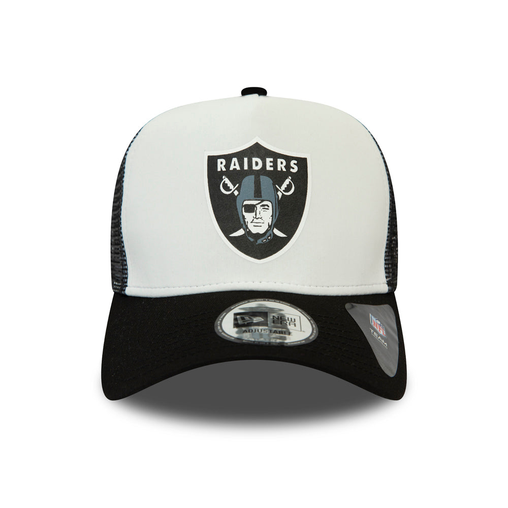 New Era 9FORTY A-Frame Las Vegas Raiders Trucker Cap - NFL Team Colour Block - Schwarz-Weiß