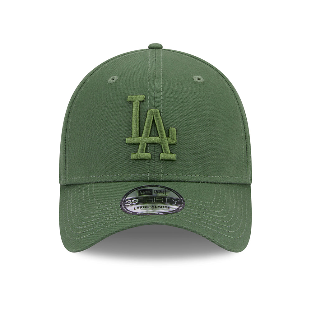 New Era 39THIRTY L.A. Dodgers Baseball Cap - MLB League Essential - Olivgrün auf Olivgrün