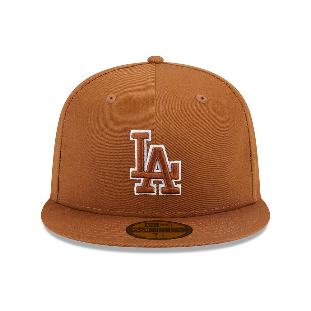 New Era 59FIFTY L.A. Dodgers Baseball Cap - MLB Team Outline - Toffee-Weiß