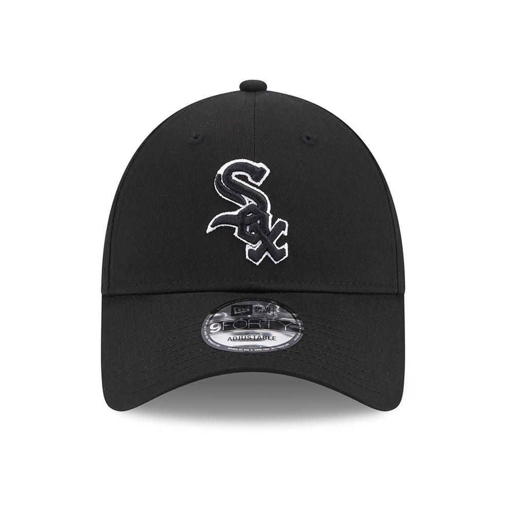 New Era 9FORTY Chicago White Sox Baseball Cap - MLB Team Outline - Schwarz-Weiß