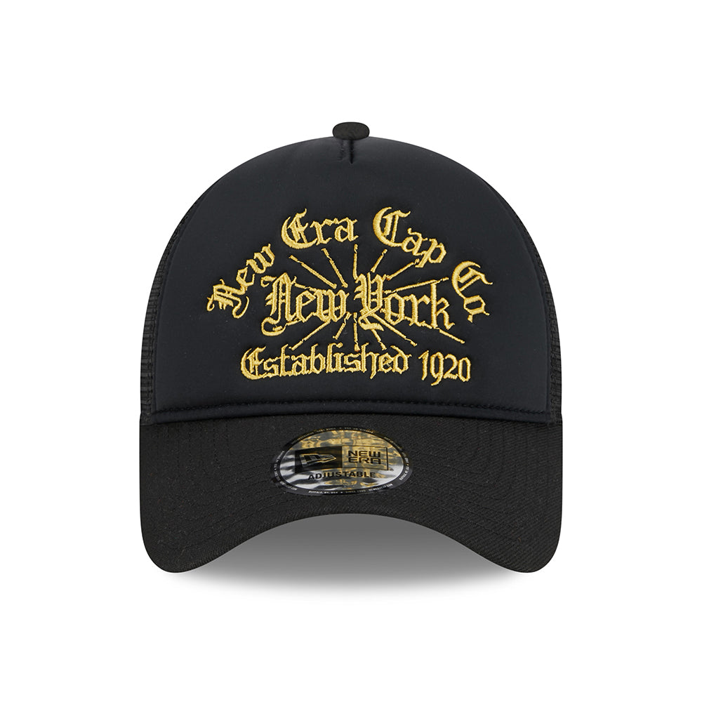 New Era 9FORTY NE A-Frame Trucker Cap - Schwarz