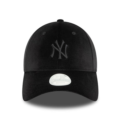 New Era Damen 9FORTY New York Yankees Baseball Cap - MLB Velour - Schwarz