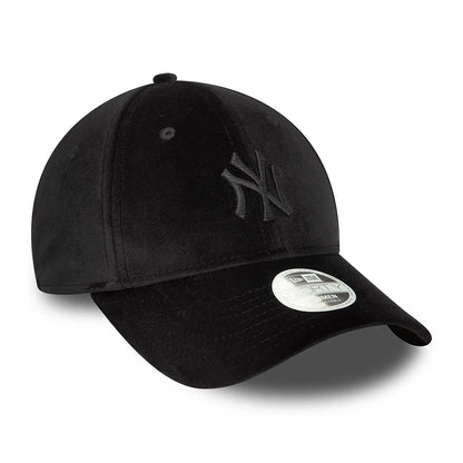 New Era Damen 9FORTY New York Yankees Baseball Cap - MLB Velour - Schwarz