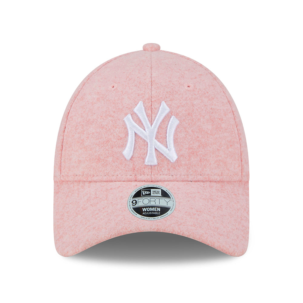 New Era Damen 9FORTY New York Yankees Baseball Cap - MLB Wool - Pink-Weiß