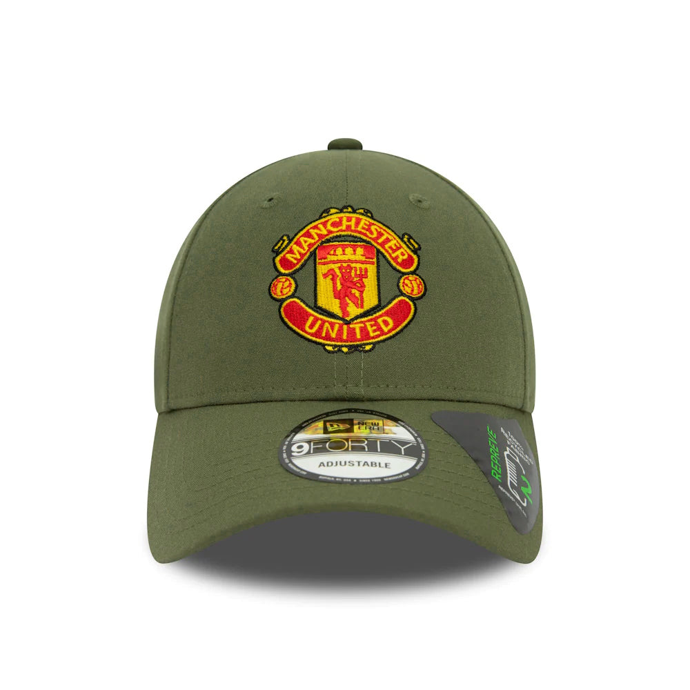 New Era 9FORTY Manchester United FC Baseball Cap - Repreve Seasonal Pop - Olivgrün