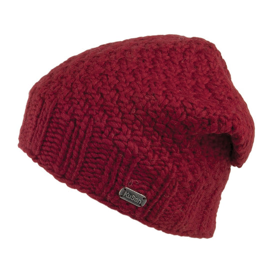 Kusan Button Down Floppy Beanie Mütze - Rot