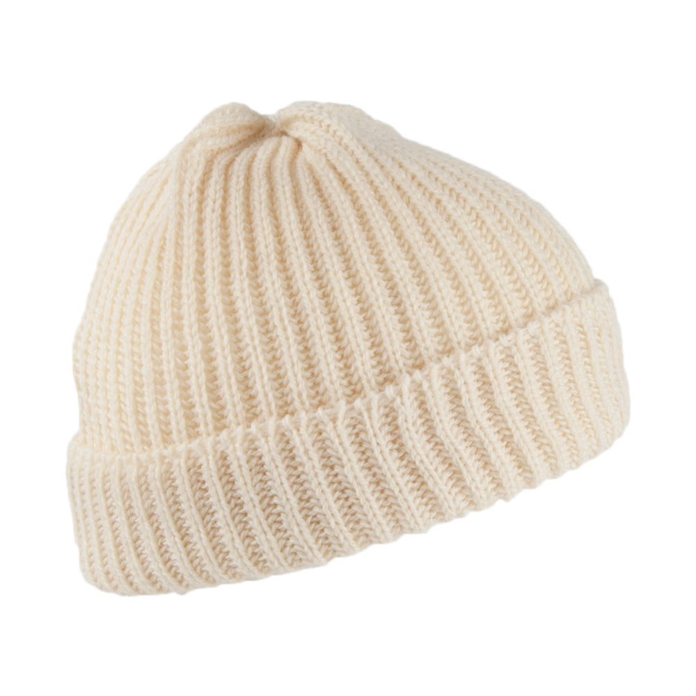 Highland 2000 Short Fisherman Beanie Mütze aus Merinowolle - Natur