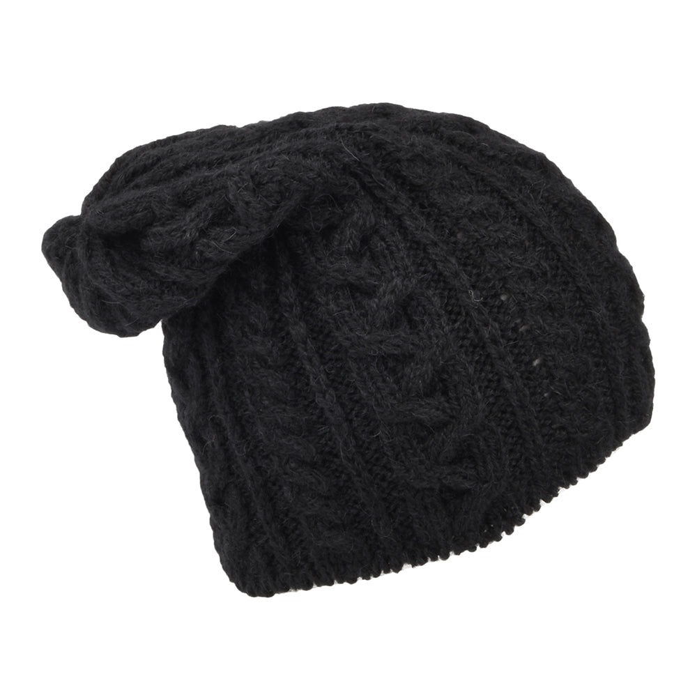 Highland 2000 Super Weich Beanie Mütze aus Alpaka - Schwarz