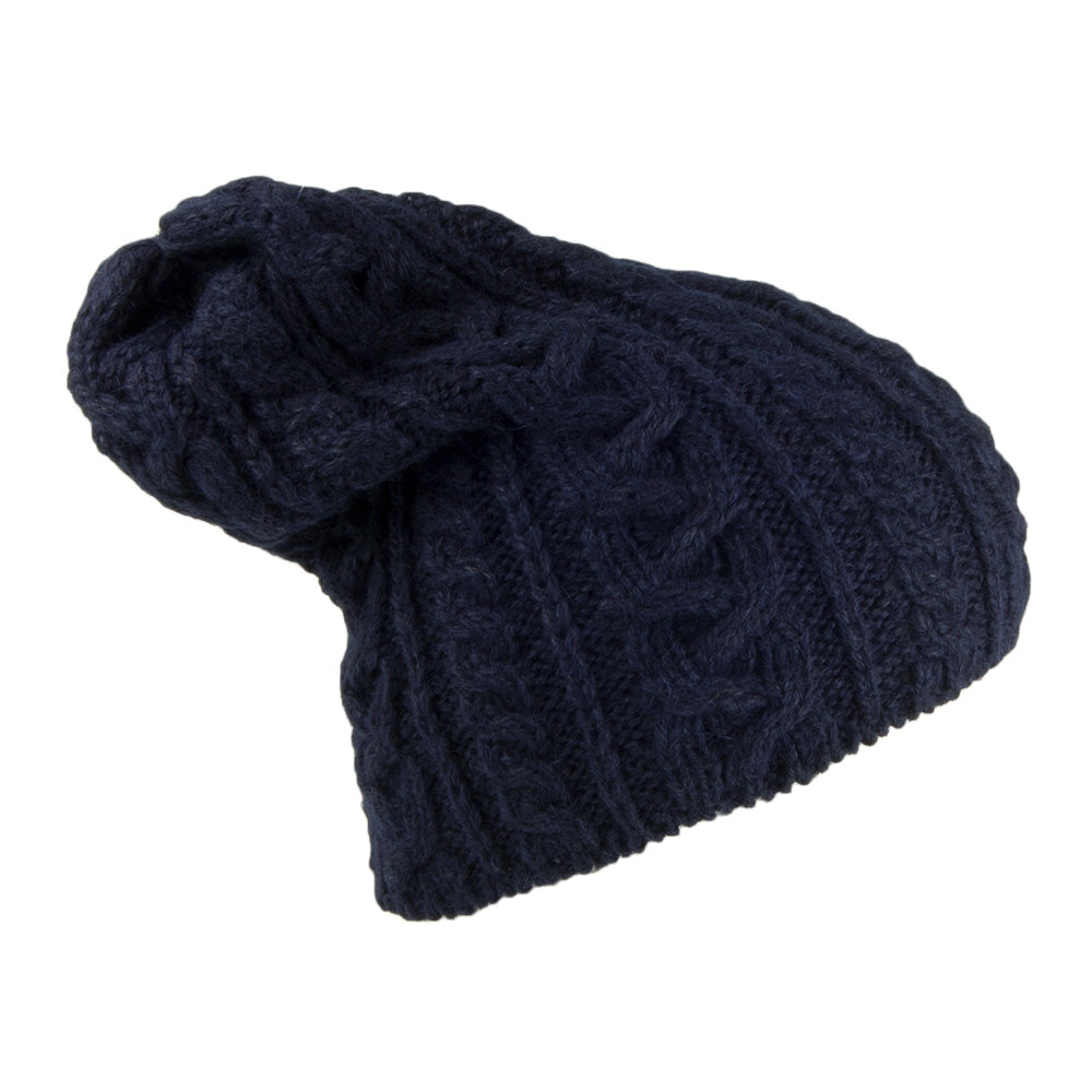 Highland 2000 Super Weiche Slouch Oversized Beanie Mütze aus Alpaka Wolle - Marineblau