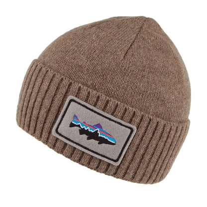 Patagonia Fitz Roy Trout Beanie Mütze aus recycelter Wolle - Hellbraun