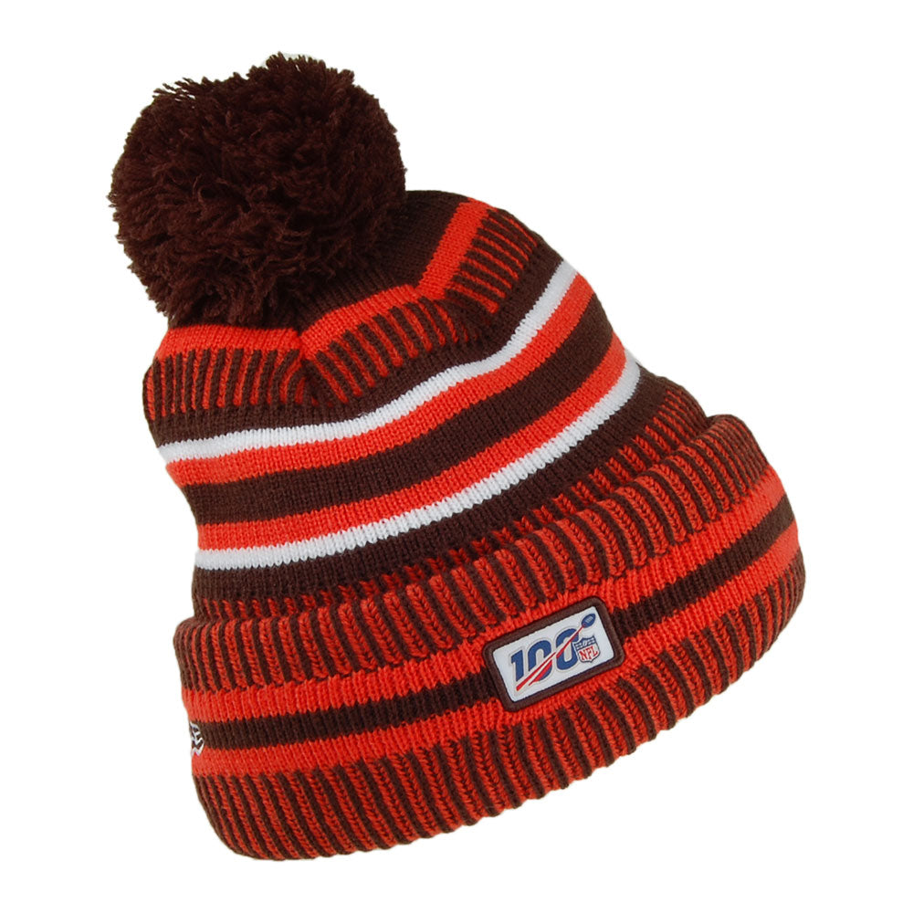 New Era Cleveland Browns Bommelmütze - NFL On Field Knit - Braun-Orange