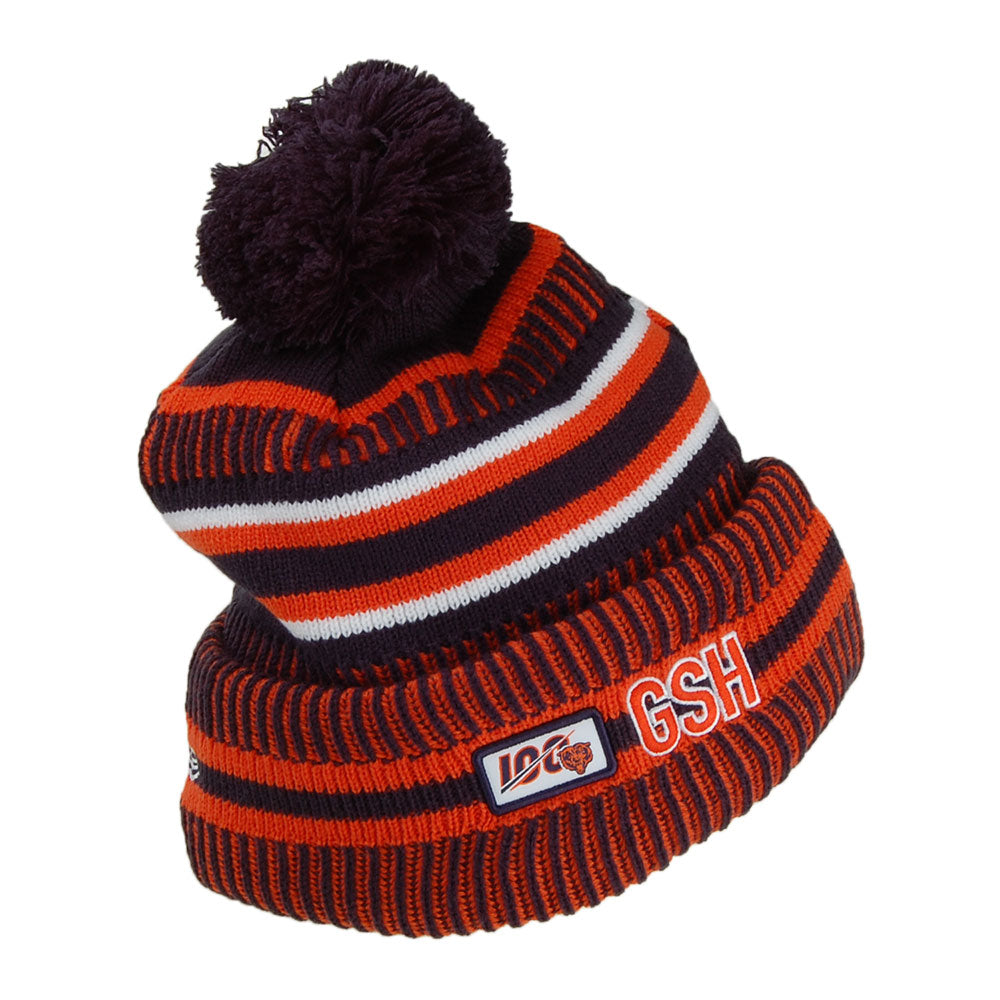 New Era Chicago Bears Bommelmütze - NFL On Field Knit - Orange-Marineblau