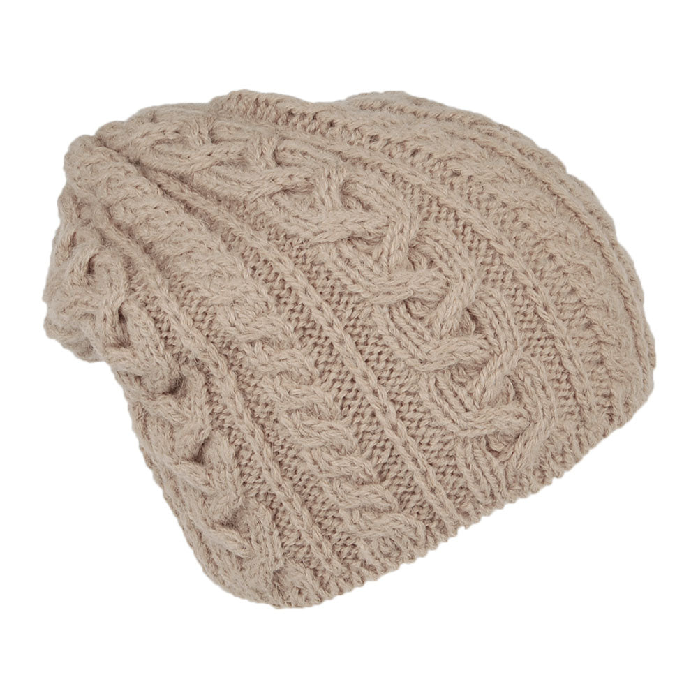 Highland 2000 Super Weiche Slouch Oversized Beanie Mütze aus Alpaka Wolle - Kamel