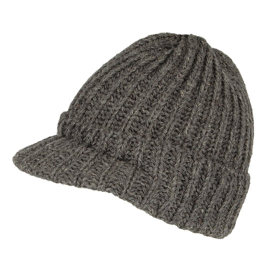 Highland 2000 Small Peak Beanie Mütze aus Englischer Wolle - Anthrazit