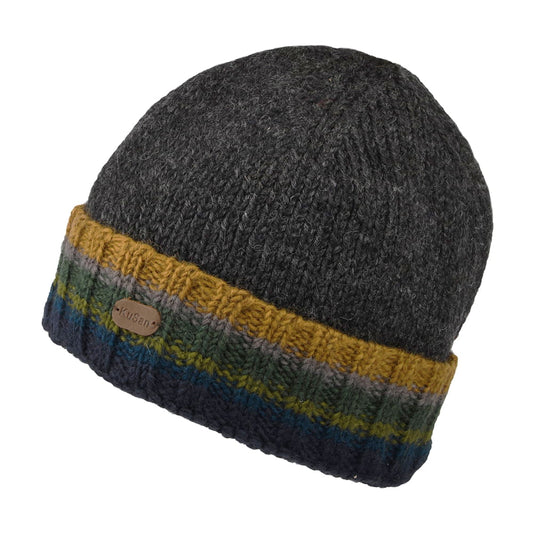 Kusan Turn Up Cuff Beanie Mütze Strick - Anthrazit