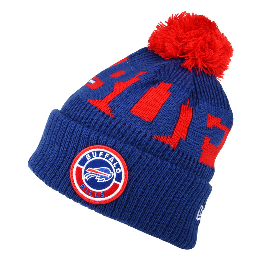 New Era Buffalo Bills Bommelmütze NFL On Field Sport Knit - Blau-Rot