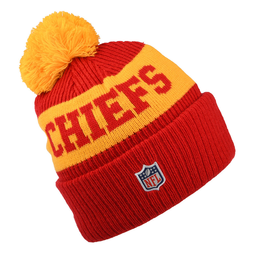 New Era Kansas City Chiefs Bommelmütze NFL On Field Sport Knit - Rot-Gold