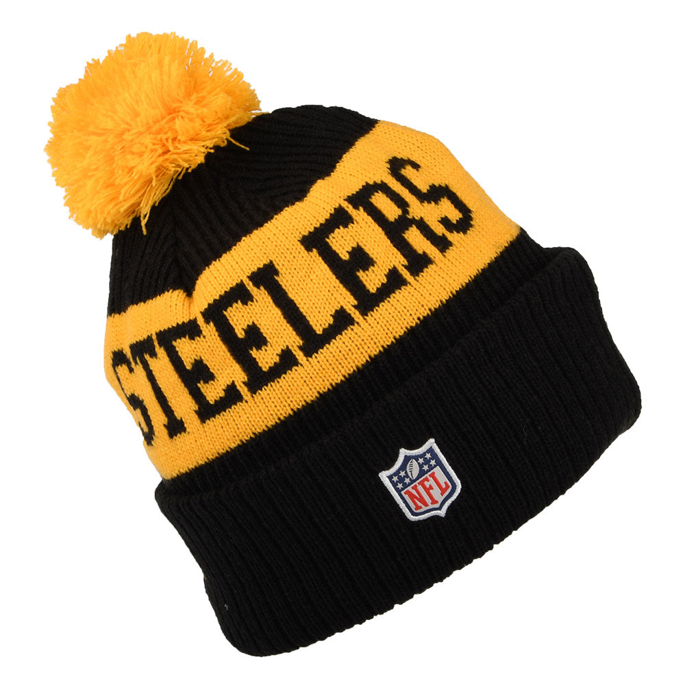 New Era Pittsburgh Steelers Bommelmütze NFL On Field Sport Knit - Schwarz-Gelb