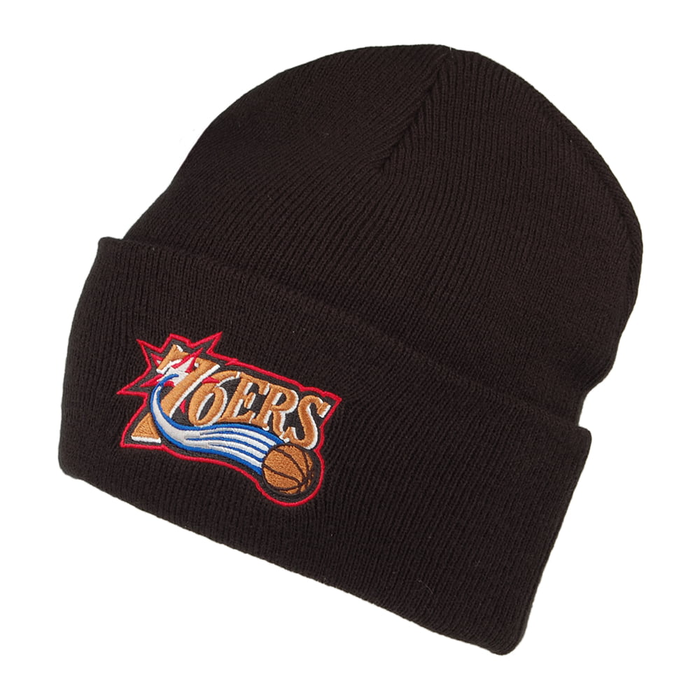 Mitchell & Ness Philadelphia 76ers Beanie Mütze NBA Team Logo Cuff Knit - Schwarz