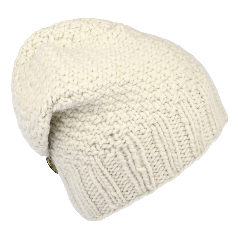 Kusan Button Down Beanie Mütze - Hellbeige