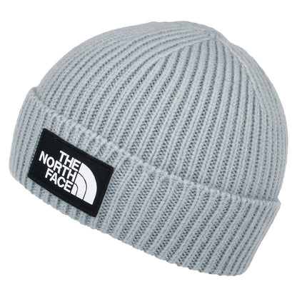 The North Face TNF Logo Box mit Umschlag Fishermann Beanie Mütze - Grau