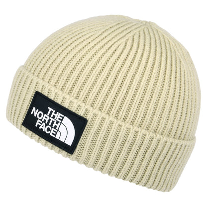 The North Face TNF Logo Box Cuffed Fisherman Beanie Mütze - Hellbraun