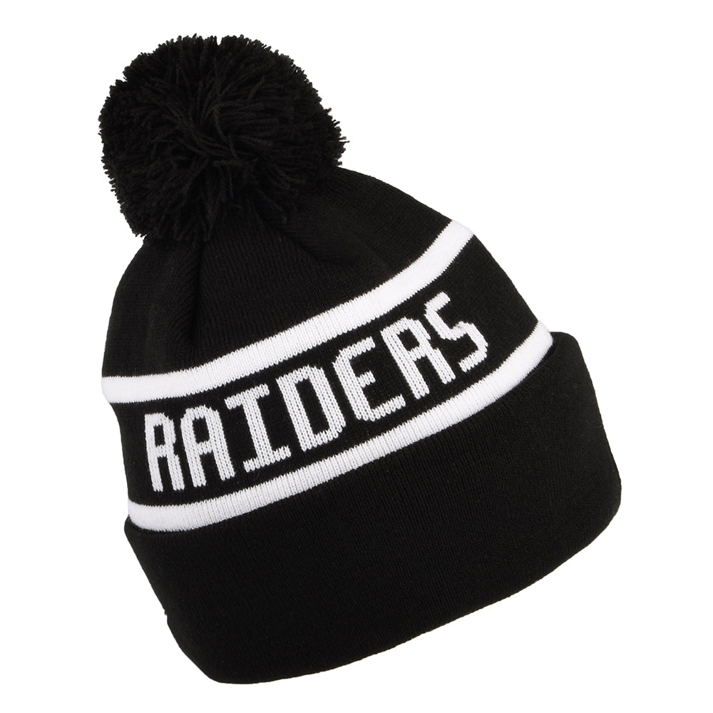 New Era Las Vegas Raiders Bommelmütze NFL Jake Cuff - Schwarz-Weiß