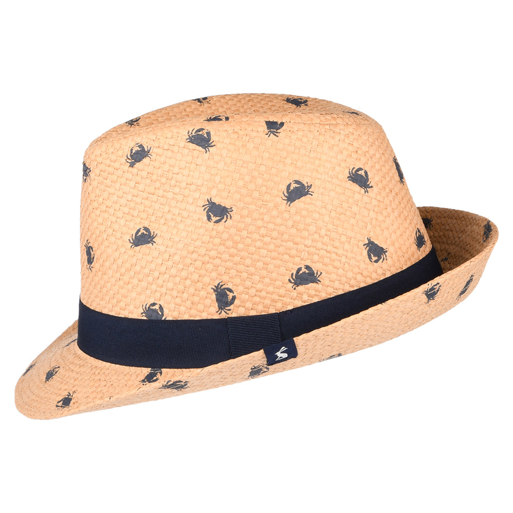 Joules Kinder Printed Crabs Trilby Hut aus Stroh - Natur