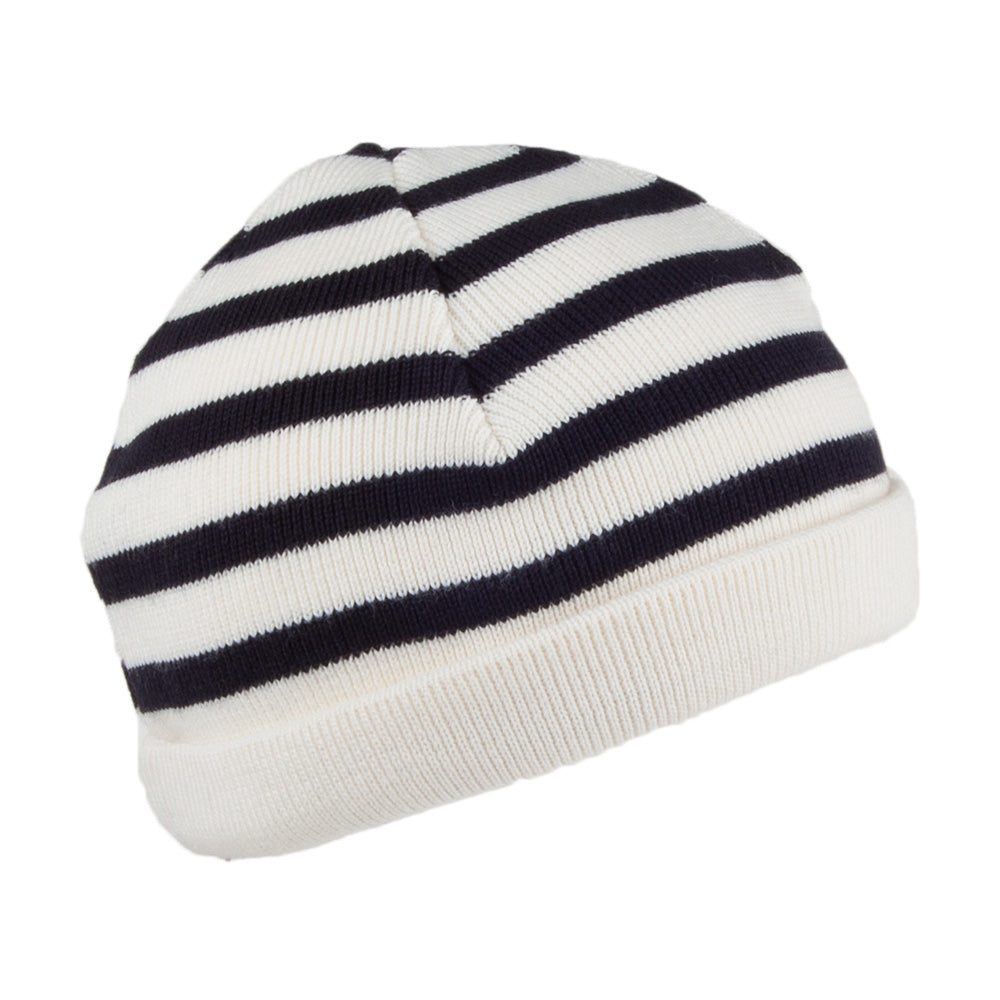 Armor Lux Kinder Lannion Beanie Mütze gestreift - Natur-Marineblau