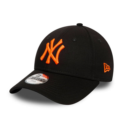 New Era Kinder 9FORTY New York Yankees Baseball Cap MLB - Schwarz-Orange