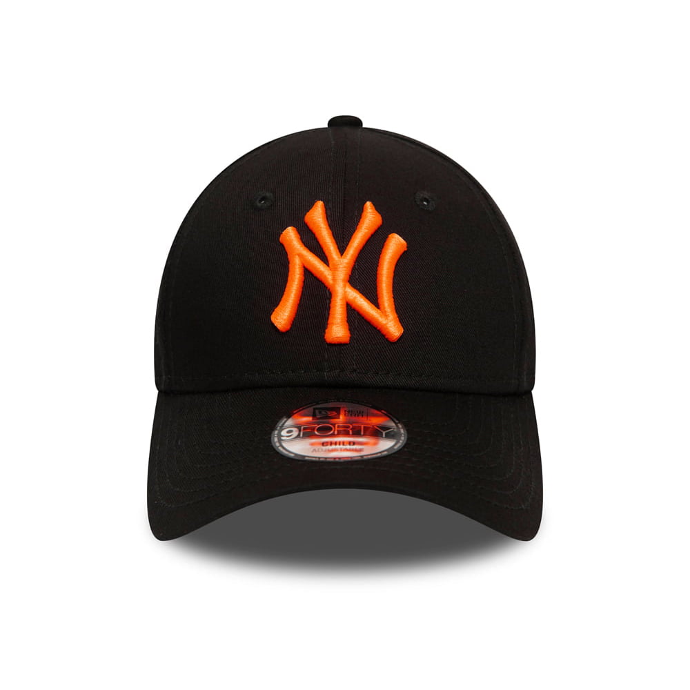 New Era Kinder 9FORTY New York Yankees Baseball Cap MLB - Schwarz-Orange