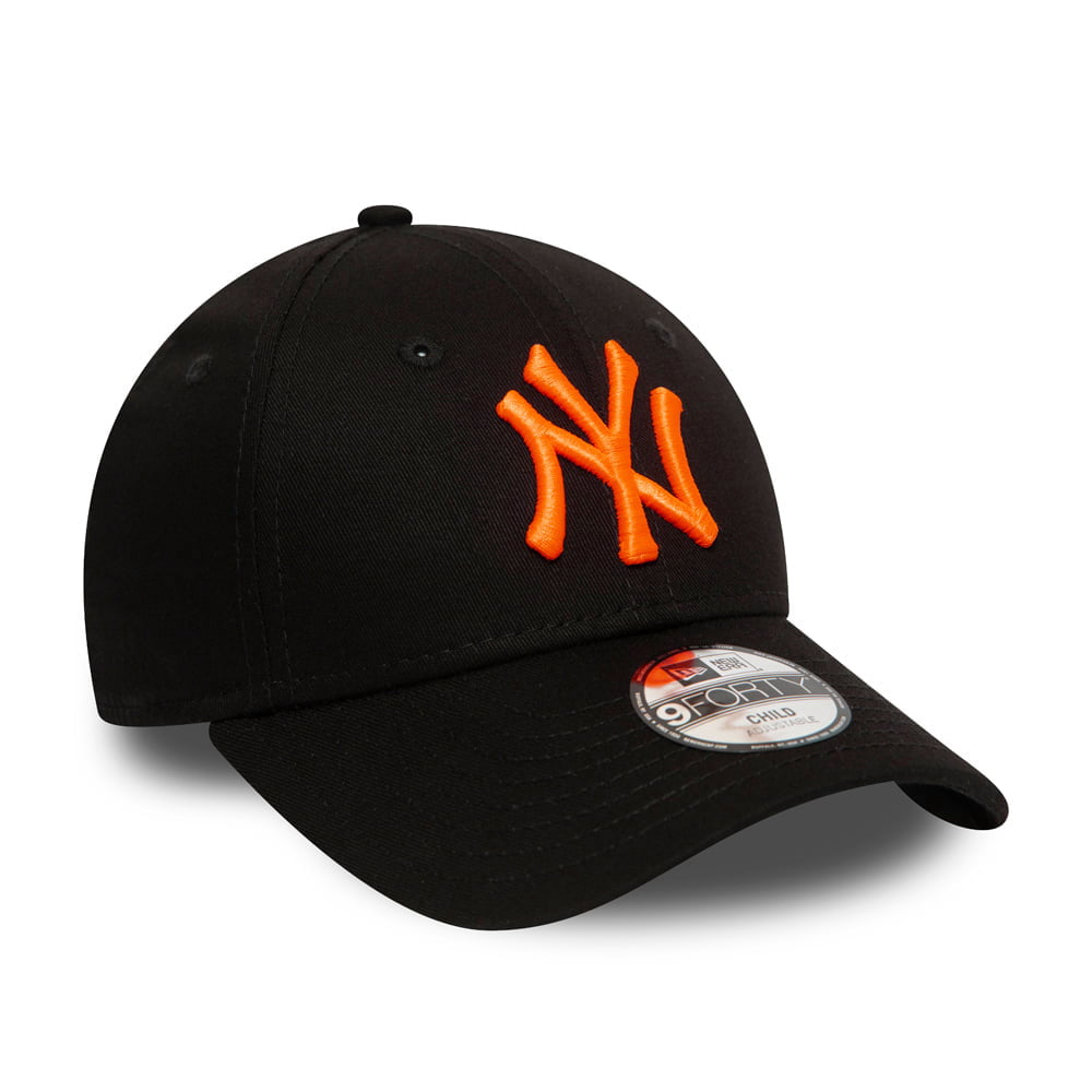 New Era Kinder 9FORTY New York Yankees Baseball Cap MLB - Schwarz-Orange