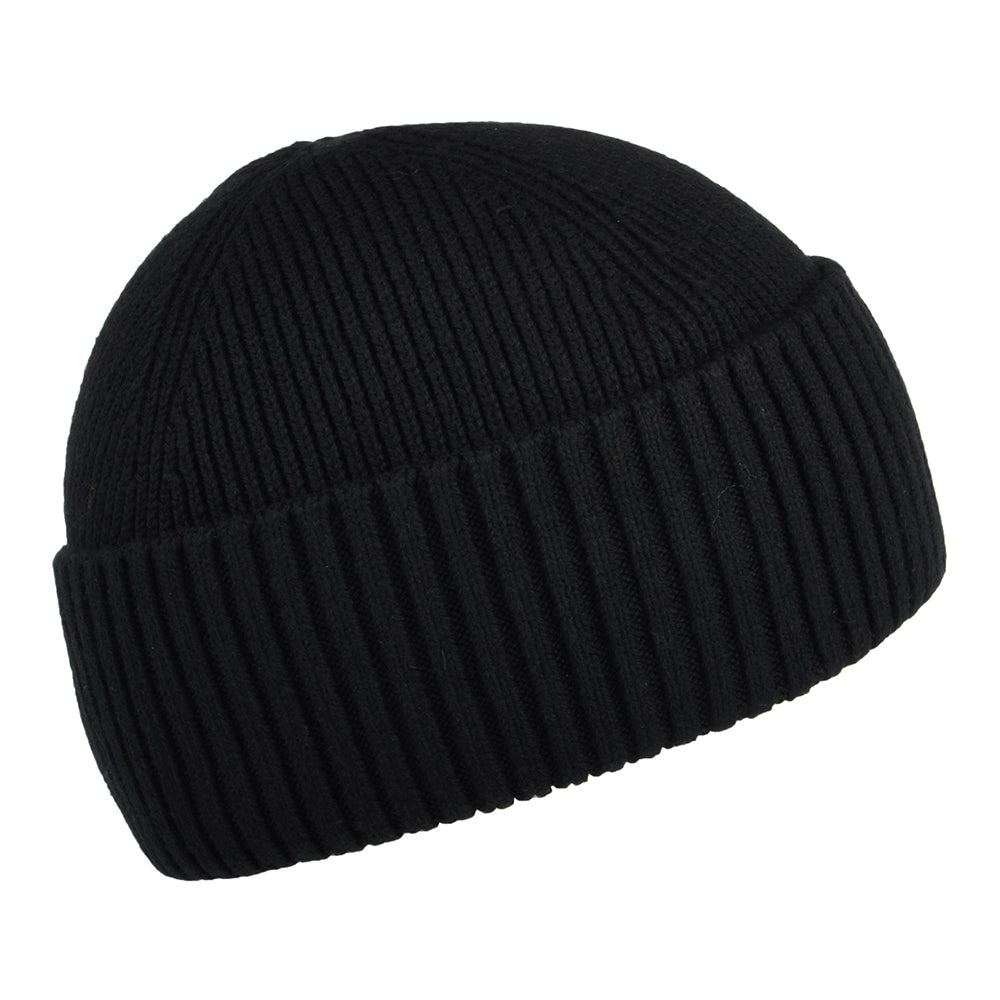 Tommy Hilfiger Flag Fisherman Beanie Mütze aus Baumwoll-Kaschmir - Schwarz