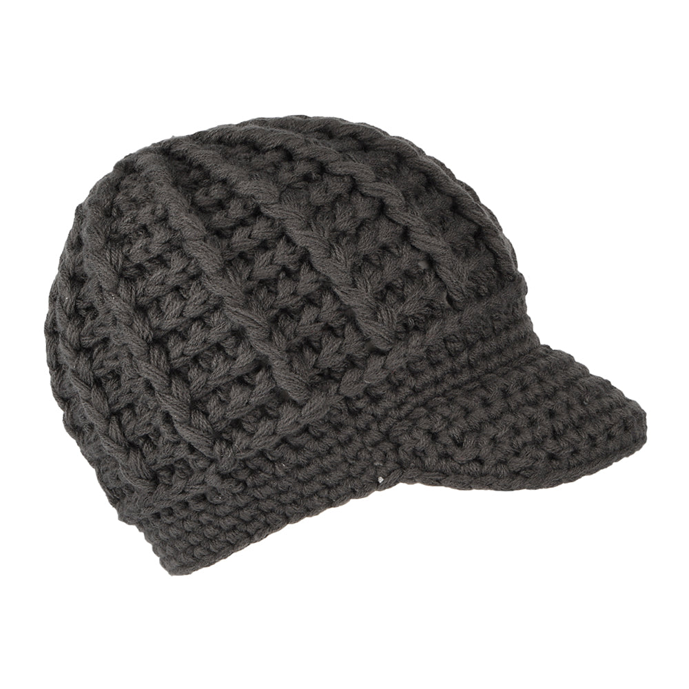 Scala Letizia Gestrickte Schirm Beanie Mütze - Grau